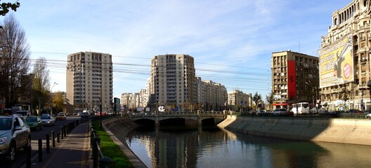 Obraz premium Downtown of Bucharest the captiol city of Romania. Travel and holiday concept.