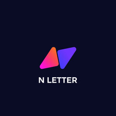 Abstract and N Letter Logo Template