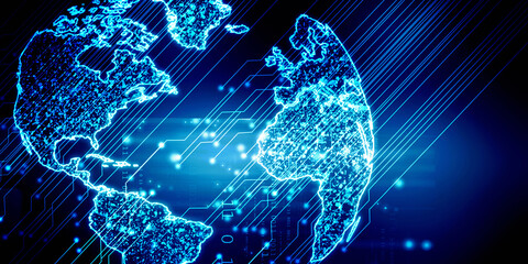 2d illustration world map abstract background