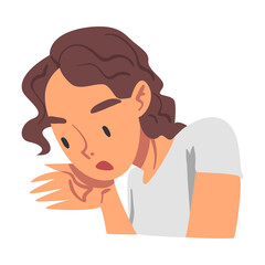 Girl Shouting with Anger and Gesturing, Person Expressing Disagreement or Disapproval Emotions Cartoon Vector Illustration