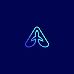 Airplane- A abstract letter logo template
