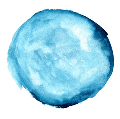 Hand drawn blue watercolor shape for your design. Creative background, abstract stain