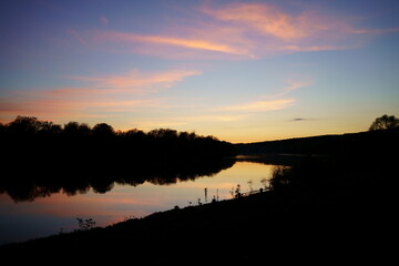 quilet wild sunset on the river