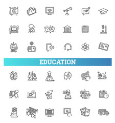 E-learning, online education elements. School education