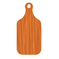 vector illustration of a wooden kitchen cutting board isolated on a white background