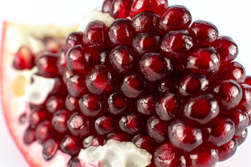 macro grain garnet on a white background