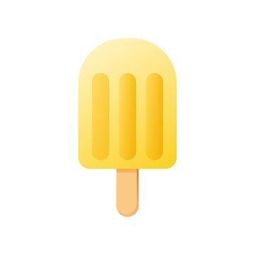 Ice cream picture. Vector picture. Ice cream stick icon. Yellow Ice cream.