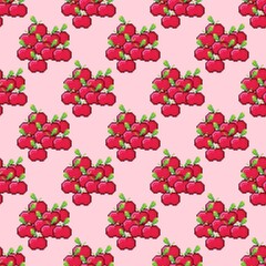 Apples pixel art pattern. Pattern pixel art. Pattern fruit. Pixel apple Seamless Pattern, background.