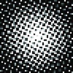 Black polka dot halftone background pixel art. Vector illustration.
