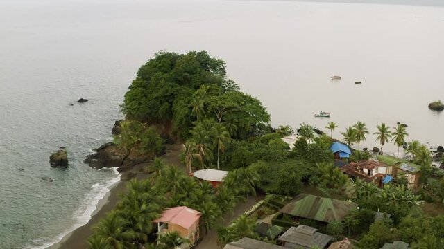 Pacific Coast Village With Rainforest in Colombia