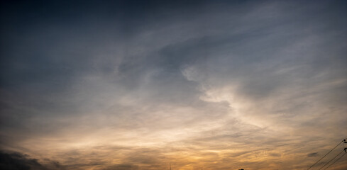 tranquil shot of vibrant colored sky with clouds at sunset ui design background