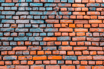 Colorful brick wall grungy abstract background