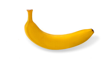 One juicy ripe banana isolated on white background
