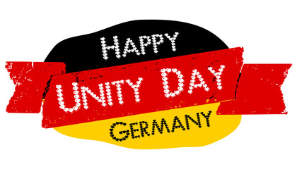 Happy Tag Der Deutschen Einheit or German Unity Day. Germany Independence day on October 3rd. National holiday in Germany on third of Oktober. Patriotic flag background with bright celebration text.