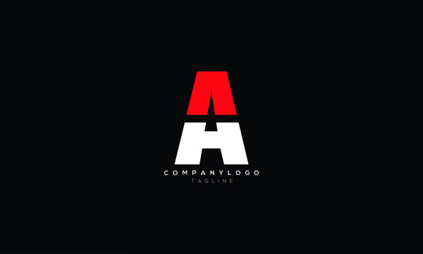 AH HA A AND H Abstract initial monogram letter alphabet logo design