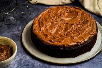 Chocolate cake with chocolate frosting