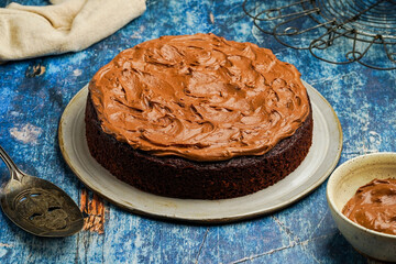 Chocolate cake with chocolate frosting