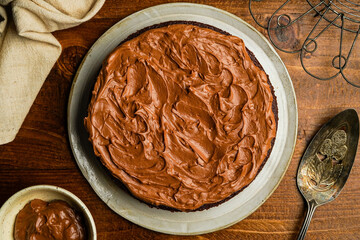 Chocolate cake with chocolate frosting