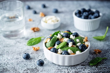 Spinach blueberry walnut Feta salad