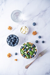 Spinach blueberry walnut Feta salad