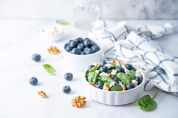 Spinach blueberry walnut Feta salad
