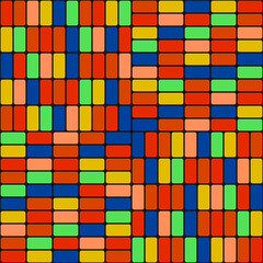 Bricks pattern. Seamless colorful rectangles. Vector.