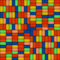 Bricks pattern. Seamless colorful rectangles. Vector.