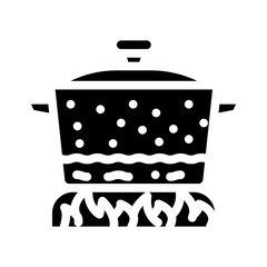 pan for cooking glyph icon vector. pan for cooking sign. isolated contour symbol black illustration