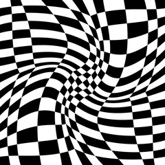 Race convex pattern. Seamless checkered black and white flag.