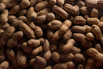 background of peanuts in shells. background of nuts