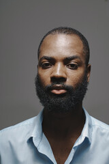 Close up portrait of a handsome young black man