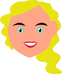 Female character with blond hair and blue eyes