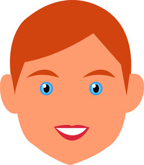 Obraz premium Female character with red hair and blue eyes