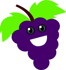 Happy grapes vector illustration