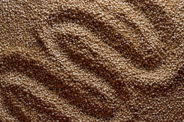 Background from quinoa. Wave on quinoa. superfood