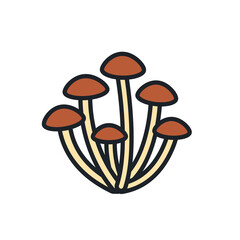Fototapeta na wymiar Agaric honey icon. Vector isolated linear color icon contour shape outline. Thin line. Modern glyph design. Mushrooms. Food ingredients.