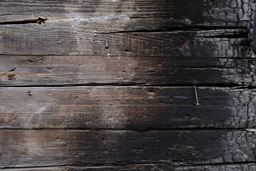 texture partially Burnt wood. Charred board