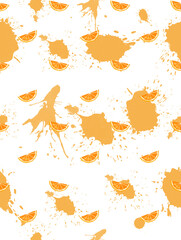 orange  and orange juice pattern illustration