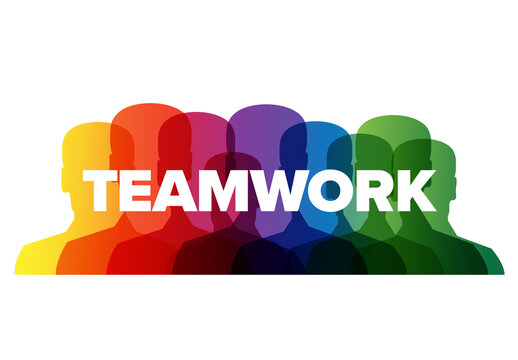 Teamwork Concept Layout Made from Profile Icons