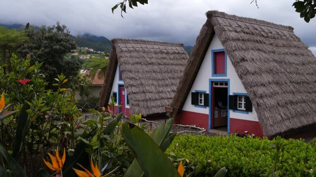 Santana typical houses on Madeira island, Portugal