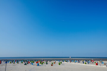 Beach korbs on Nord sea in germany