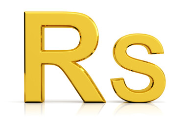 Sri Lankan rupee symbol isolated on white background.