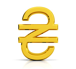 Obraz premium Ukrainian hryvnia symbol isolated on white background.
