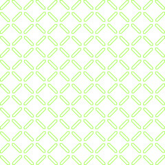 Simple seamless pattern made with lines, X cross geometric pattern, shapes with green color, white background