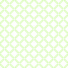 Simple seamless pattern made with lines, X cross geometric pattern, shapes with green color, white background