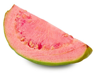 sliced guava isolated on white background. clipping path