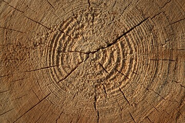 Naklejka premium A section of a tree trunk, the texture of a tree in close-up.