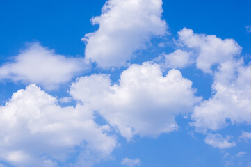 blue sky background with clouds, summer day
