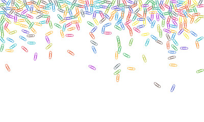 Stationary paperclips isolated on white background