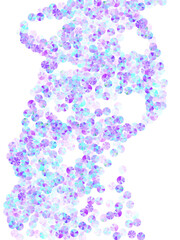 Iridescent paillettes confetti scatter composition. Christmas confetti placer sparkling background.